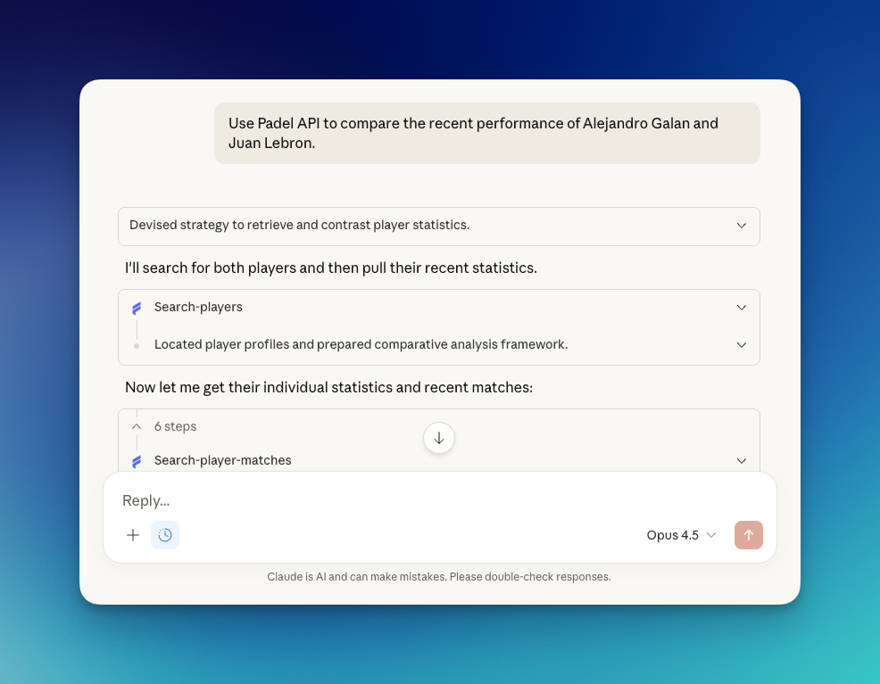 Padel Analyst MCP Server